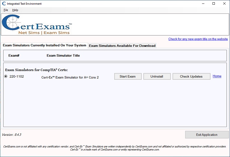 A+ Core 2 (220-1002) Practice Exams screenshot A+ Core 2 (220-1002) Practice Exams screenshot