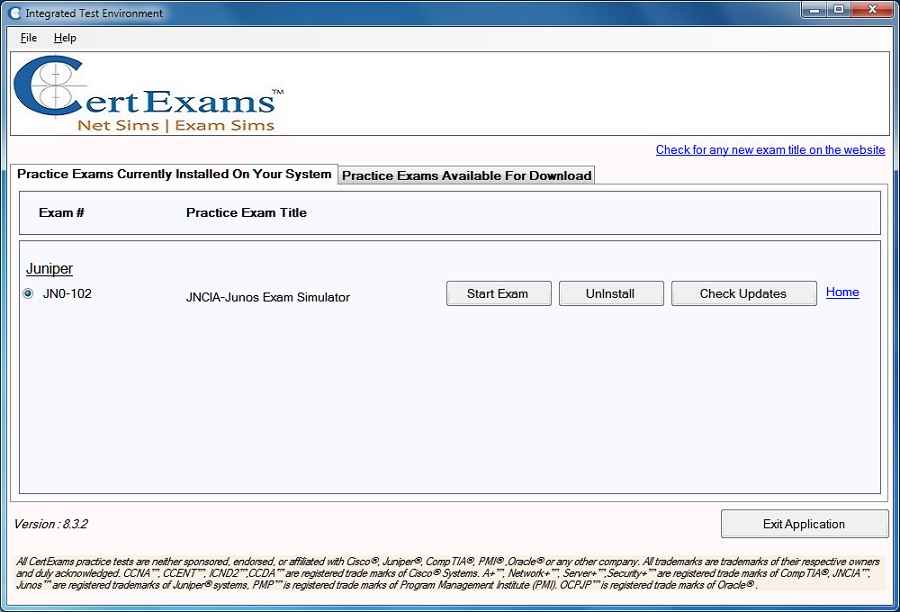 JNCIA-Junos(JNO-103) Practice Exams