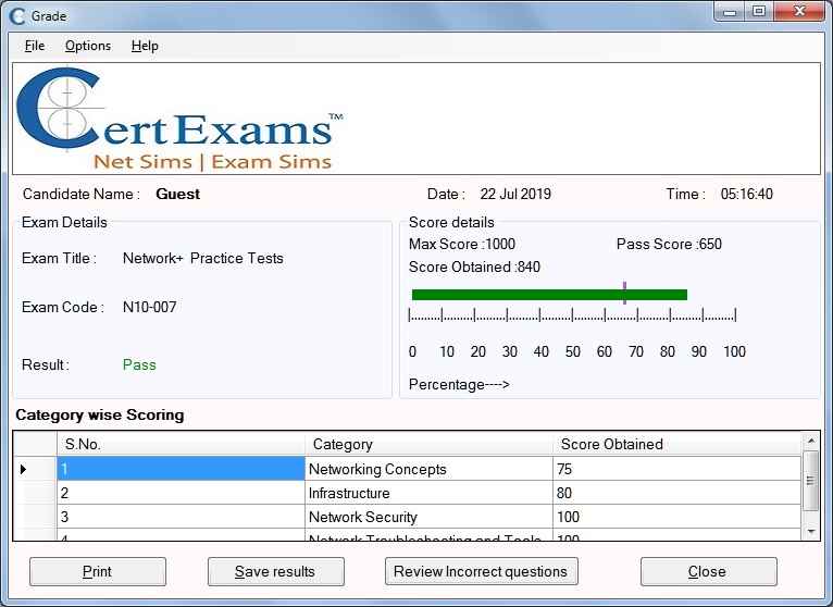 CertEx™ Exam Simulator with LabSim for Network+ N10008 Download