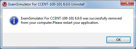 Certexams Exam sims Uninstall Procedure step 5